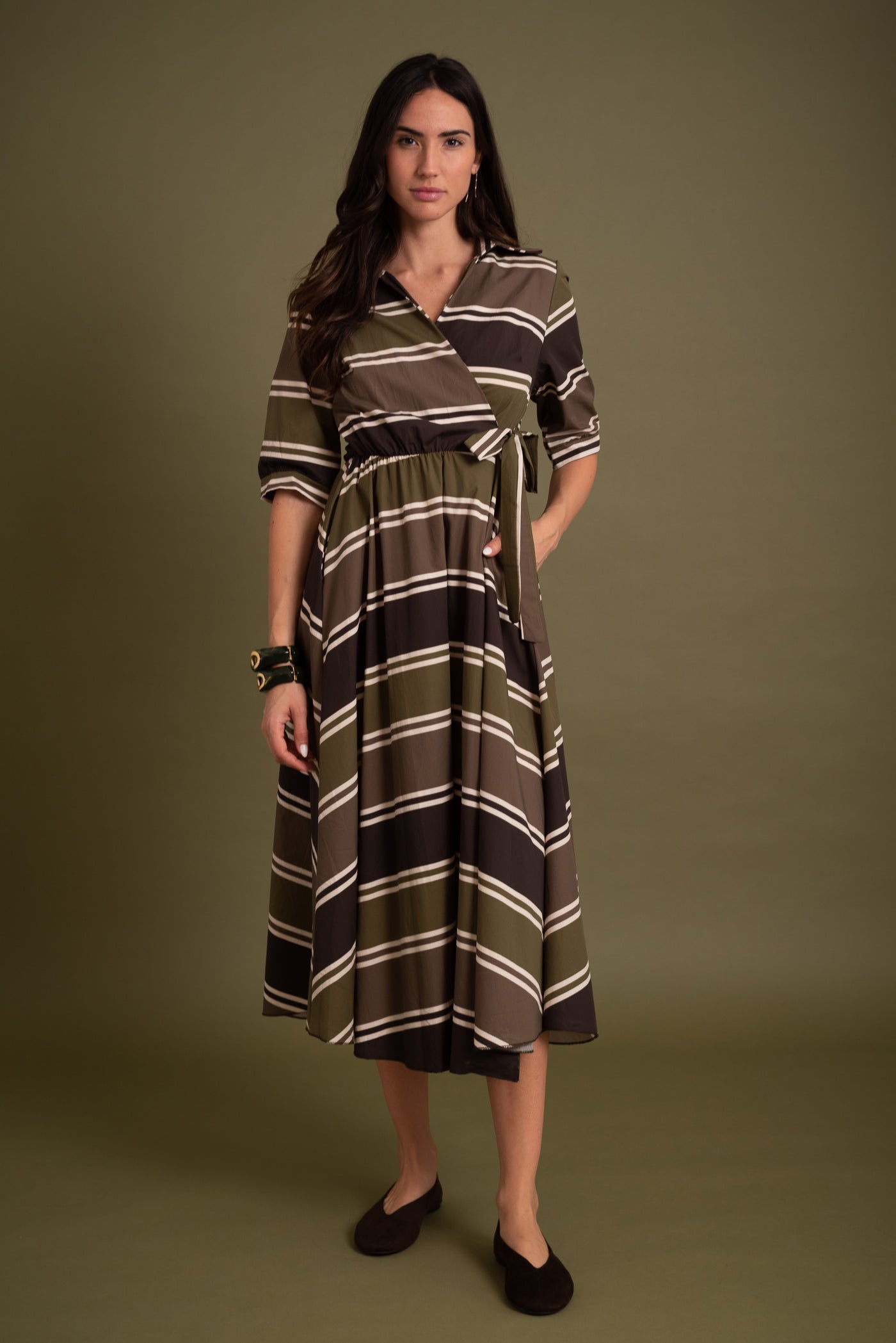Vestido Violeta Verde Caza