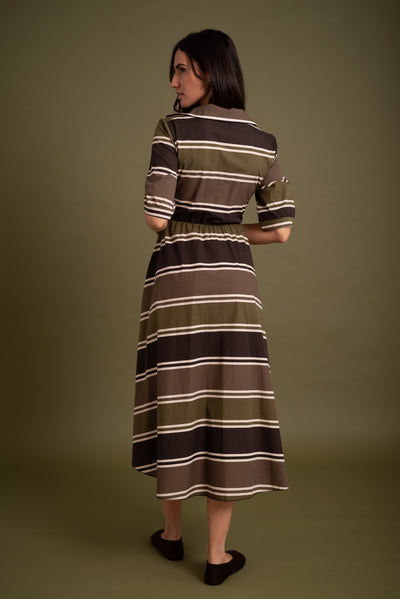 Vestido Violeta Verde Caza