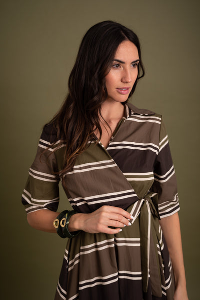 Vestido Violeta Verde Caza