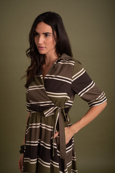 Vestido Violeta Verde Caza