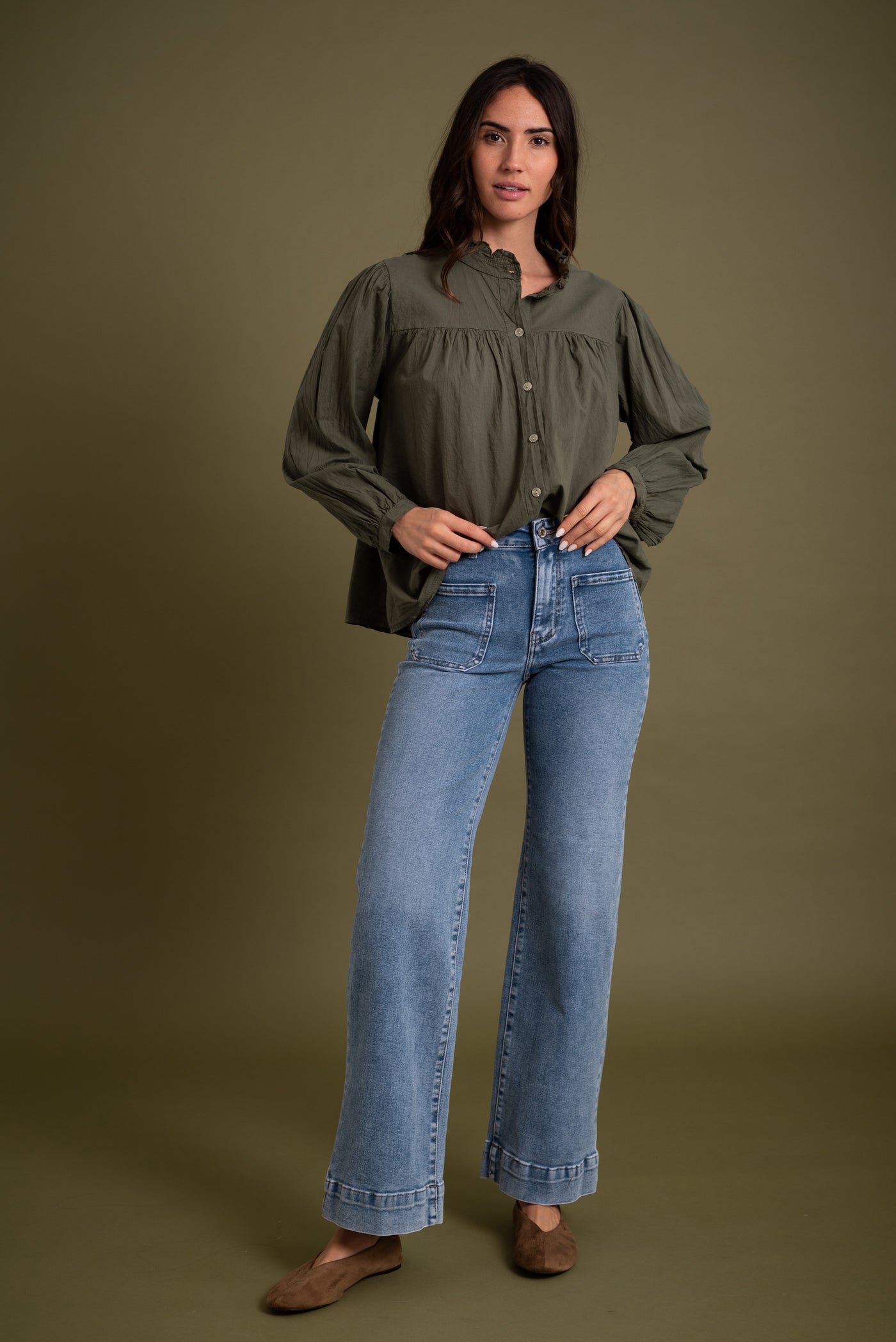 Blusa Laura Verde Caza