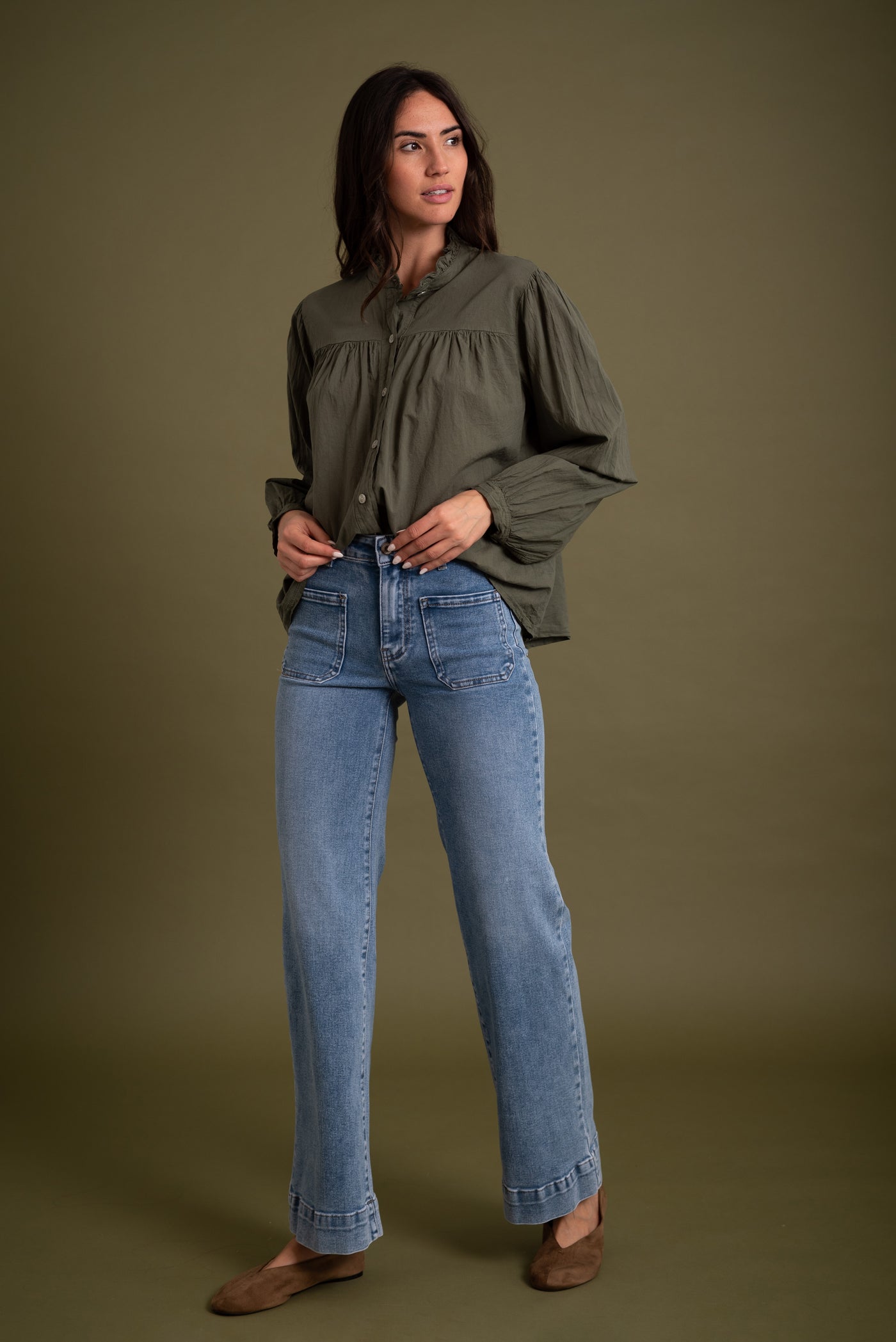 Blusa Laura Verde Caza