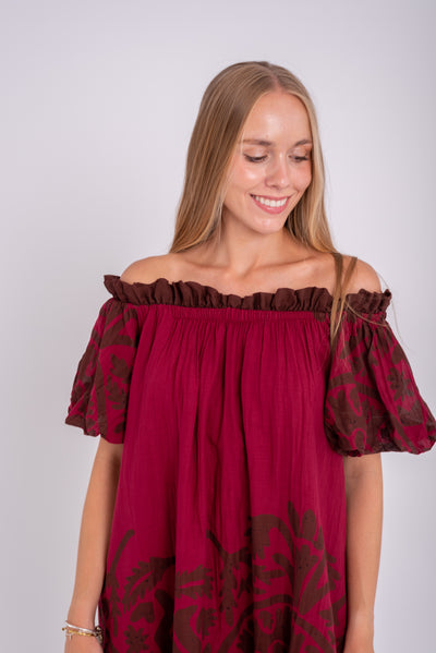 Vestido Baviera Burdeos