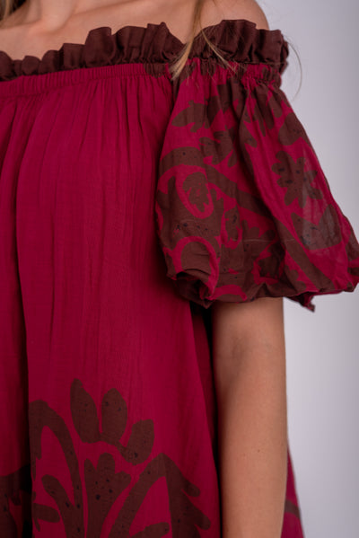 Vestido Baviera Burdeos