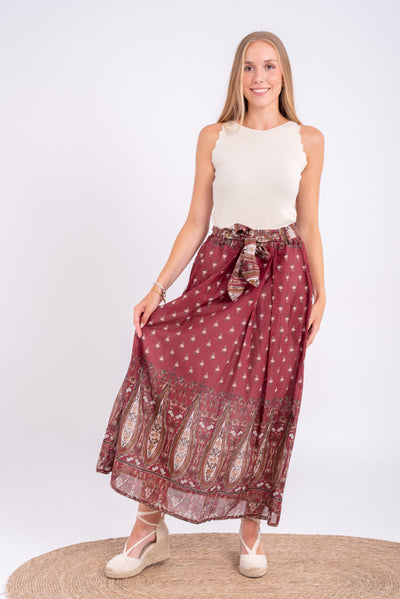 Falda Mumbai Burdeos