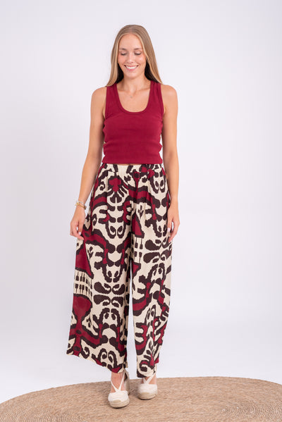 Pantalón Angela Burdeos
