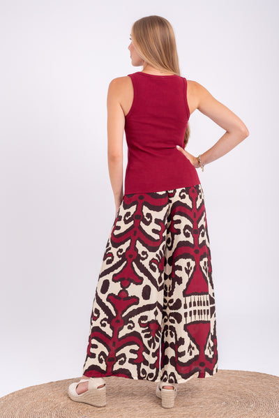 Pantalón Angela Burdeos