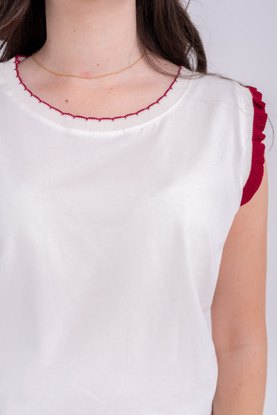 Camiseta Sabrina Burdeos