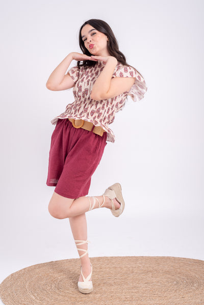 Blusa Crisanta Burdeos