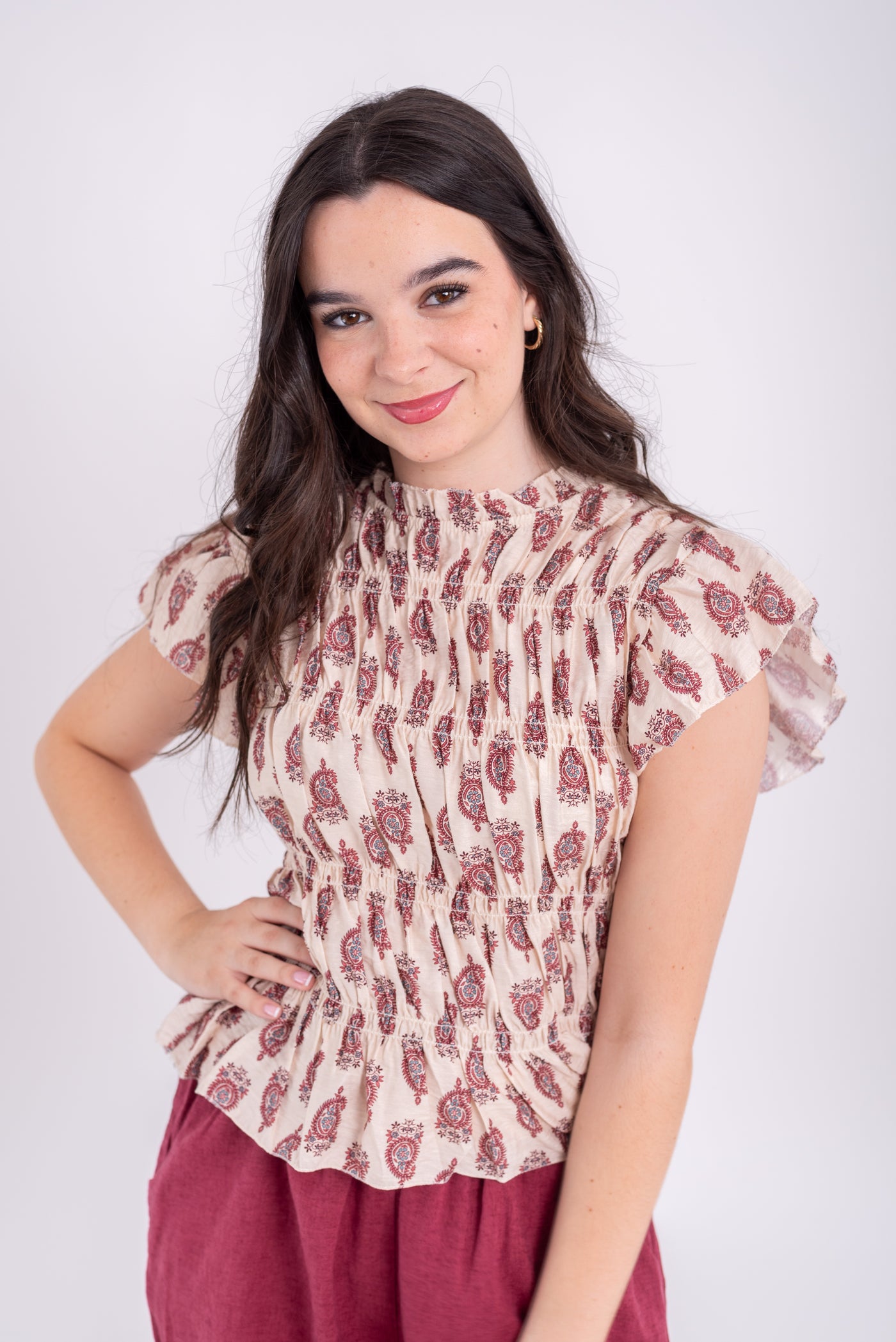 Blusa Crisanta Burdeos