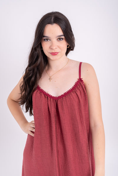 Vestido Sandra Burdeos