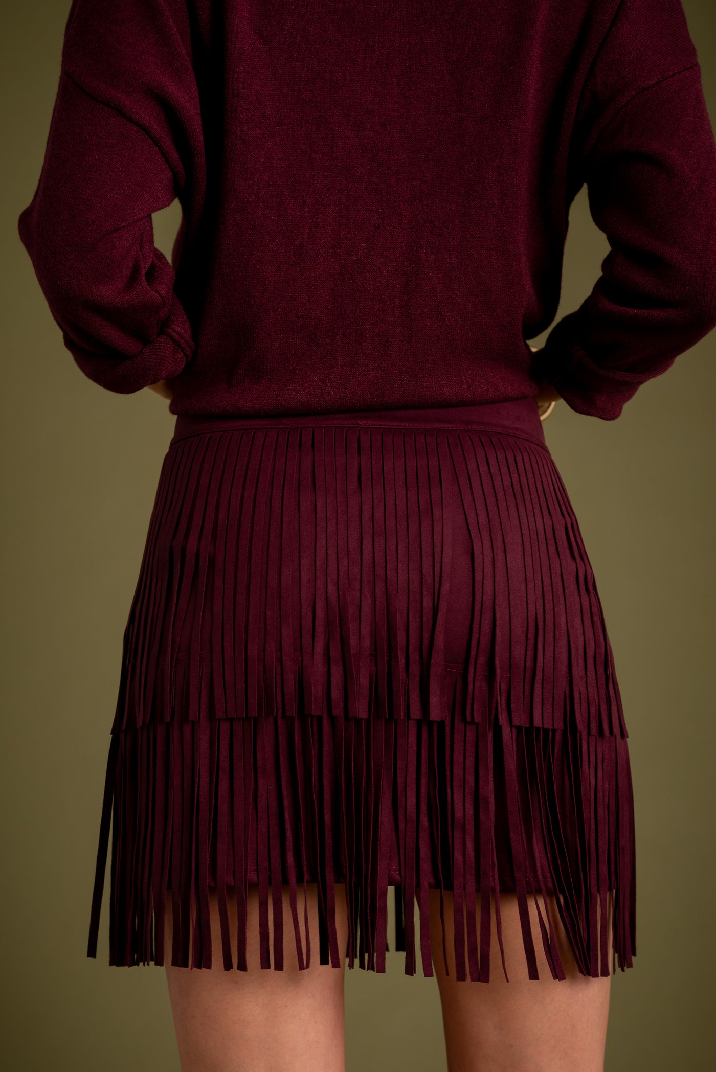 Falda Vega Borgoña