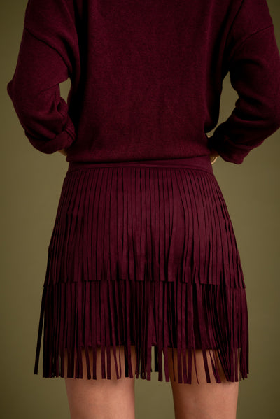 Falda Vega Borgoña