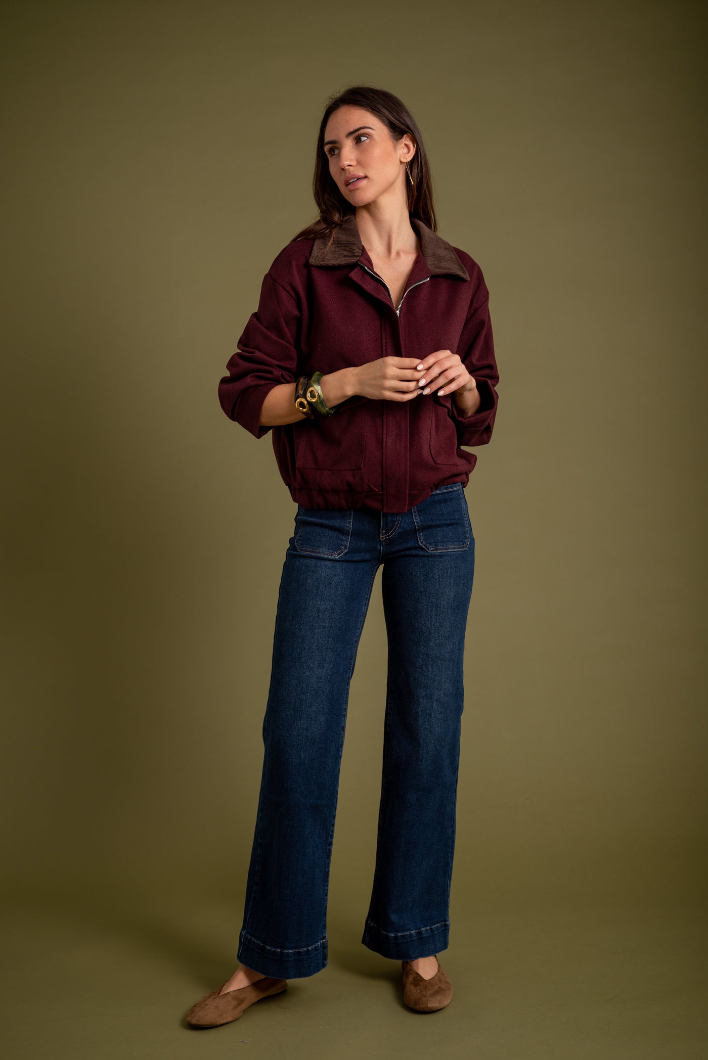 Bomber Sofía Borgoña