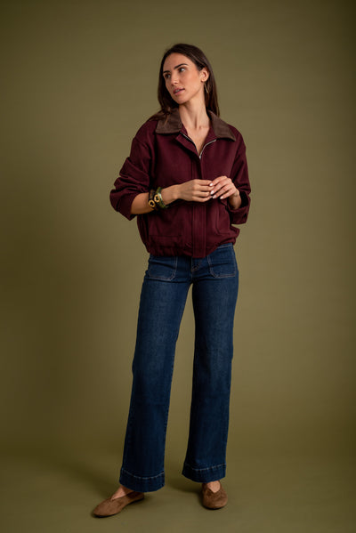 Bomber Sofía Borgoña