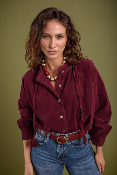 Blusa Petra Borgoña