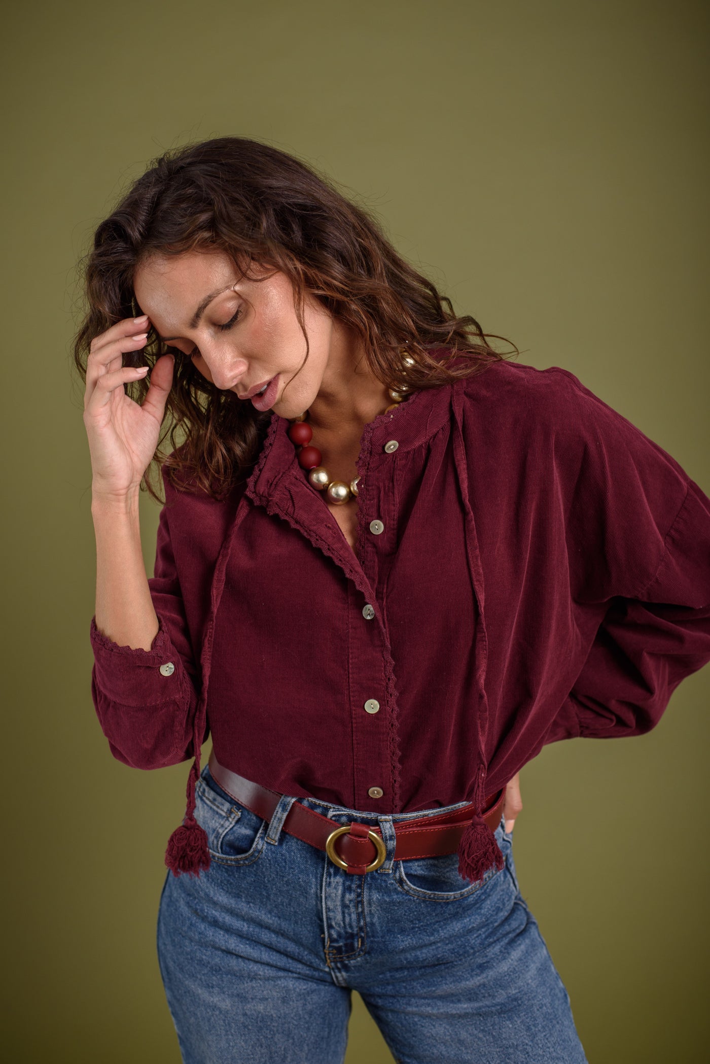 Blusa Petra Borgoña